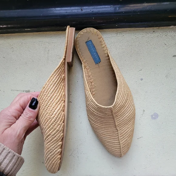 Proud Mary Raffia Women's Slip-On Sandals EUC 8. Coastal Boho Minimalist - Picture 3 of 9